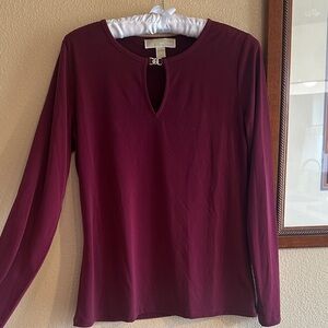 MICHAEL Michael Kors Deep Red Long Sleeve Top